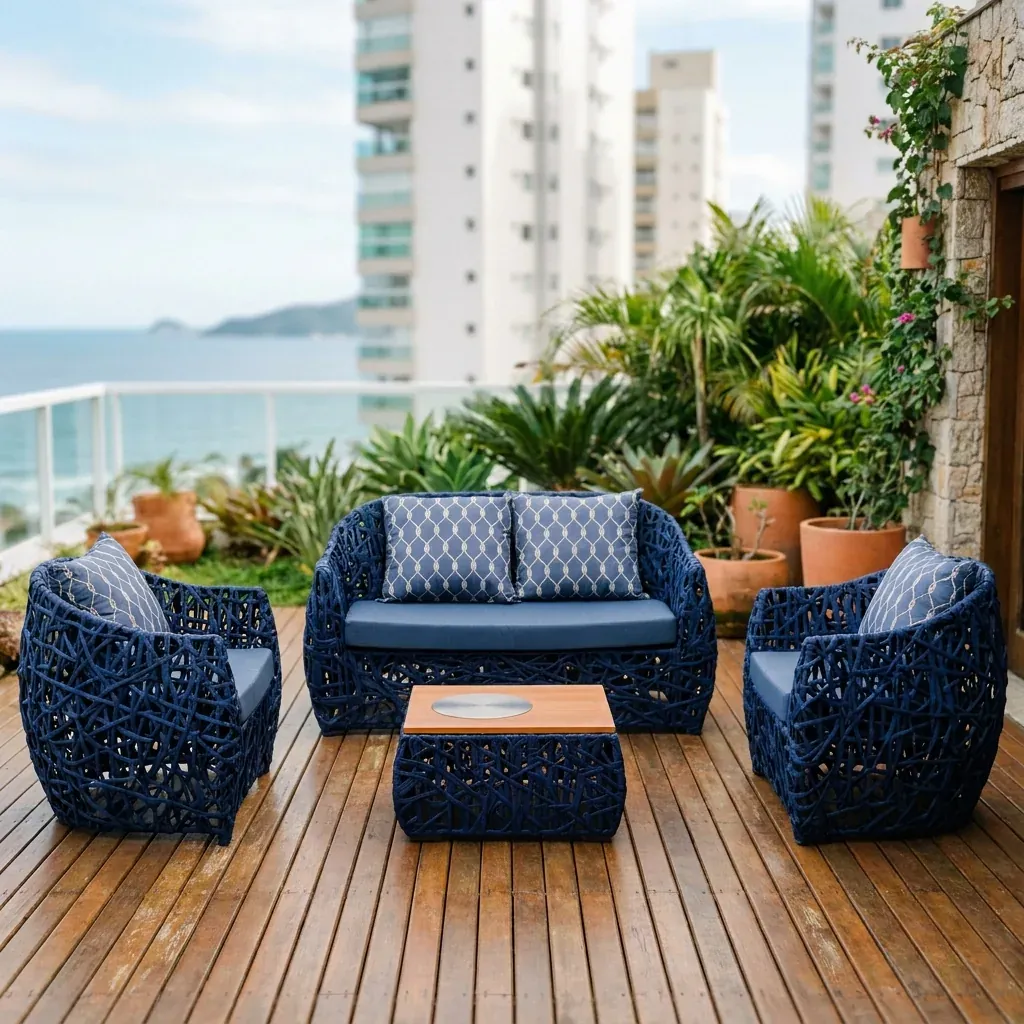 Conjunto Azul · Sofás, Conjuntos & Poltronas