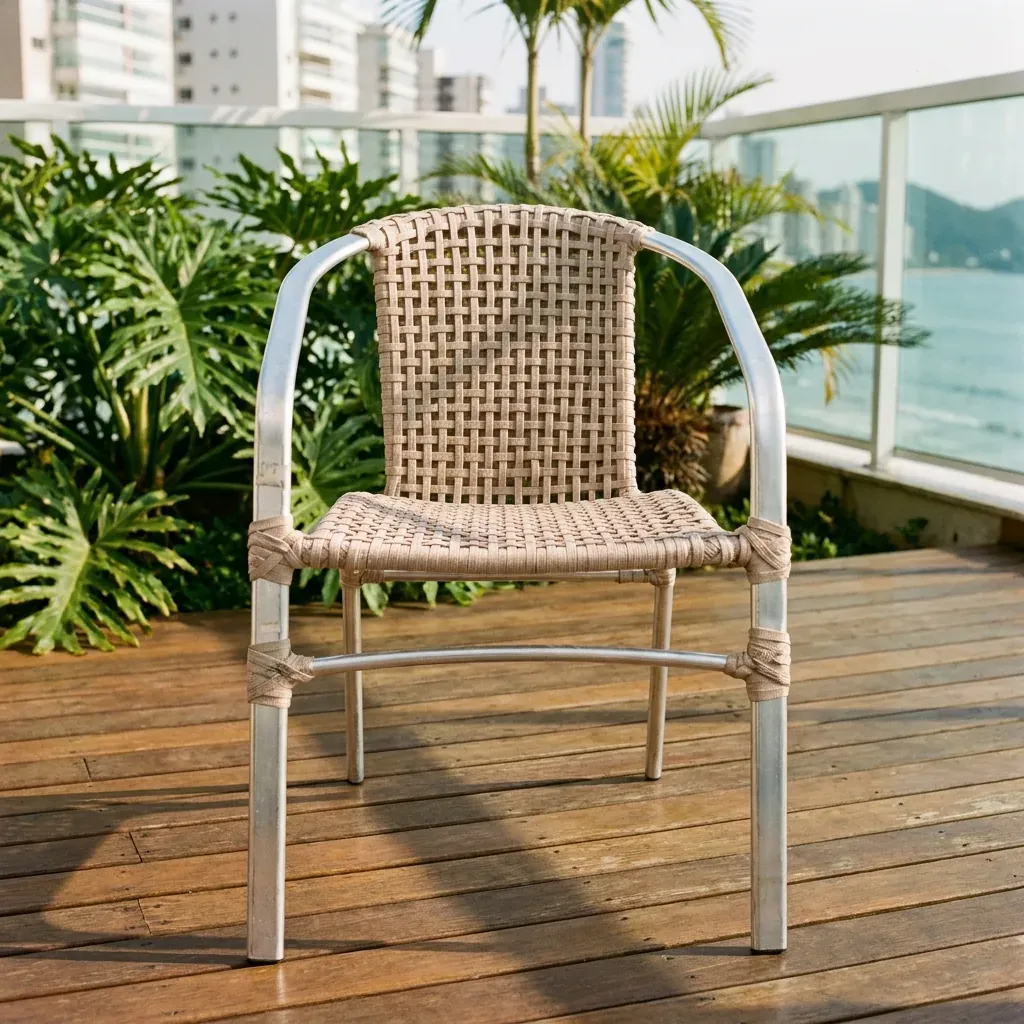 Cadeira Florianópolis, peça em corda náutica da Tramas Home Garden