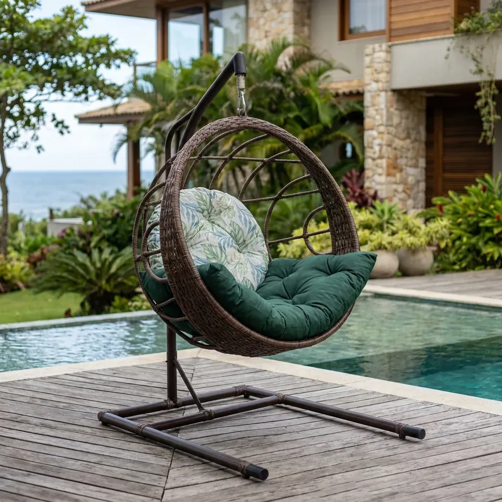 Balanço Gota Duplo Preto · balanço em corda náutica da Tramas Home Garden